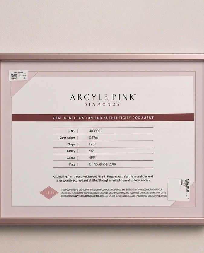 CERTIFIED ARGYLE Pear Diamond 0.17ct 4PP SI2