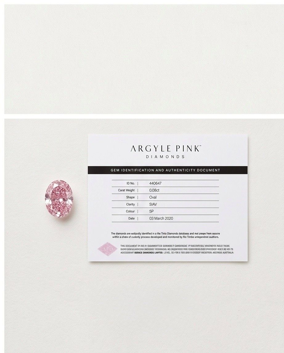 CERTIFIED ARGYLE Oval Diamond 0.08ct 5P SIAV 440647