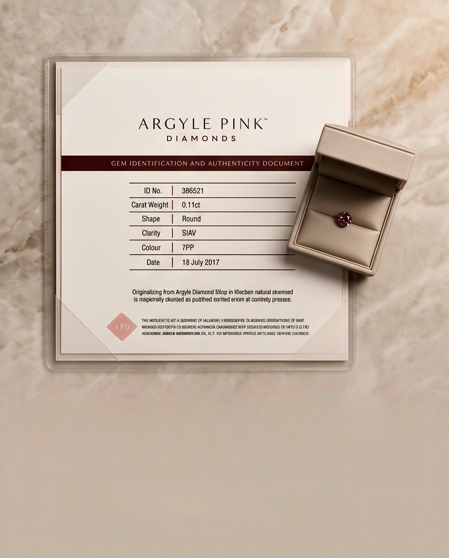 CERTIFIED ARGYLE Round Diamond 0.11ct 7PP SIAV