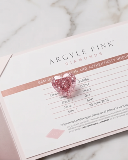 CERTIFIED ARGYLE Heart Diamond 0.21ct 5PP SI1