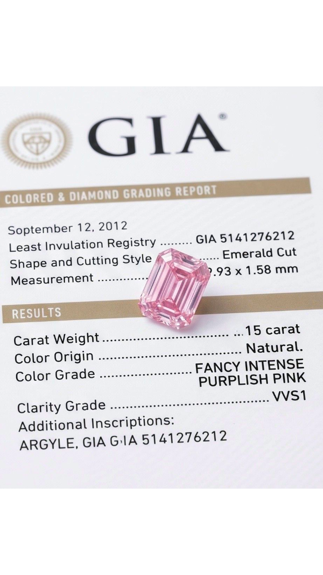 ORIGIN ARGYLE Emerald Diamond 0.15ct Pink VVS1
