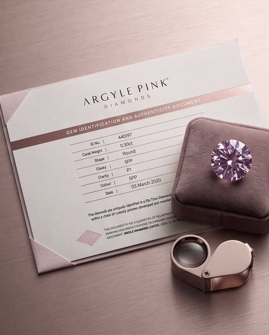 CERTIFIED ARGYLE Round Diamond 0.30ct 5PP P1