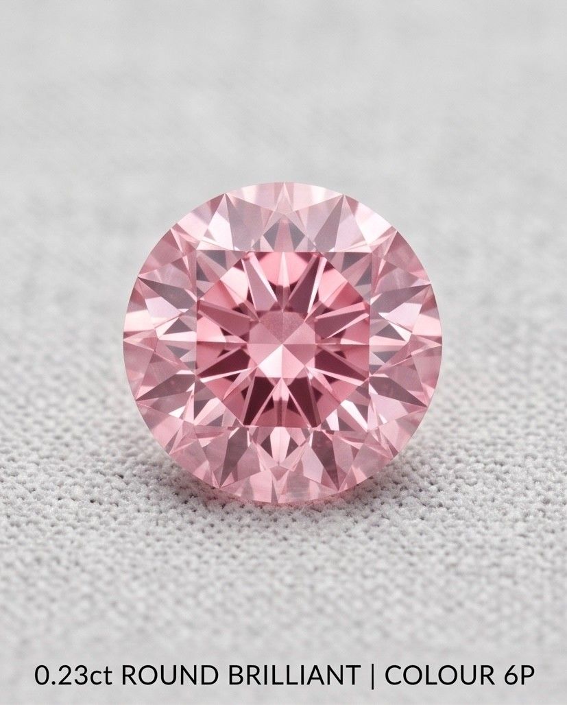 CERTIFIED ARGYLE Round Diamond 0.23ct 6P VVS1/VVS2