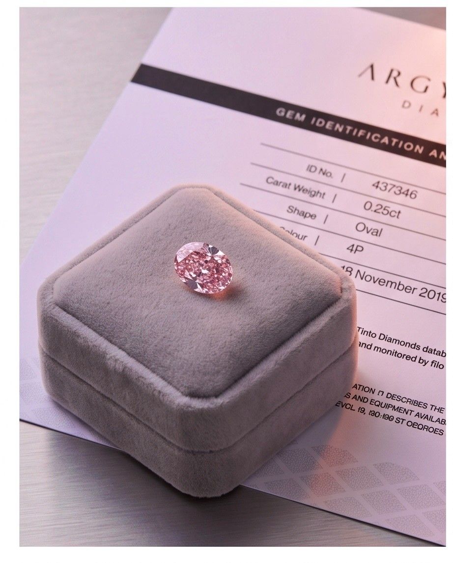 CERTIFIED ARGYLE Oval Diamond 0.25ct 4P VS1
