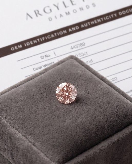 CERTIFIED ARGYLE round Diamond 0.53ct 8P P1