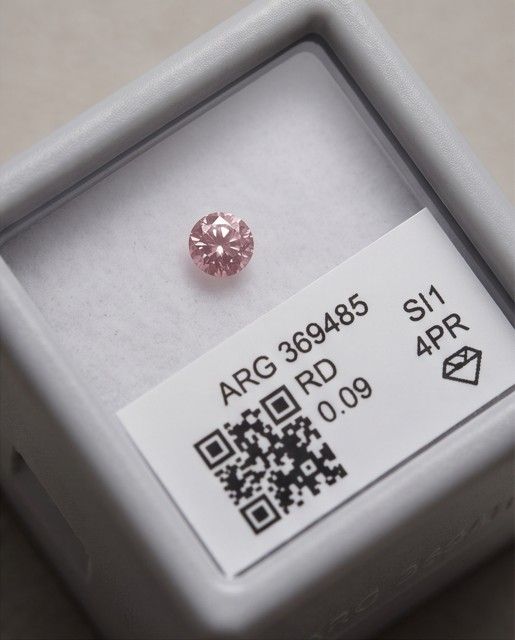 CERTIFIED ARGYLE Round Diamond 0.09ct 4PR SI1 Argyle: 369485