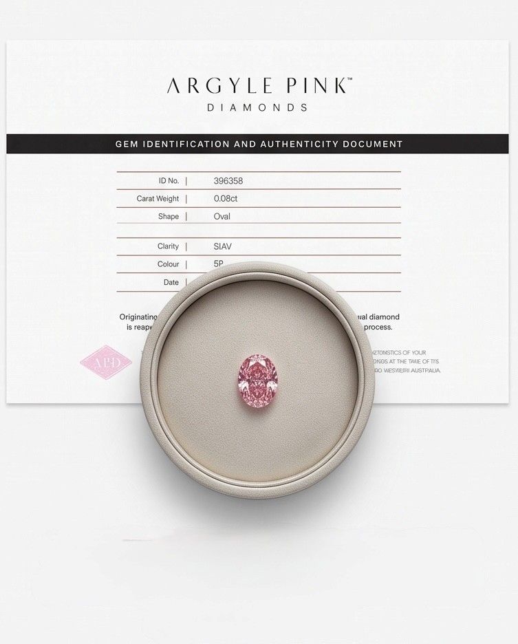 CERTIFIED ARGYLE Oval Diamond 0.08ct 5P SIAV