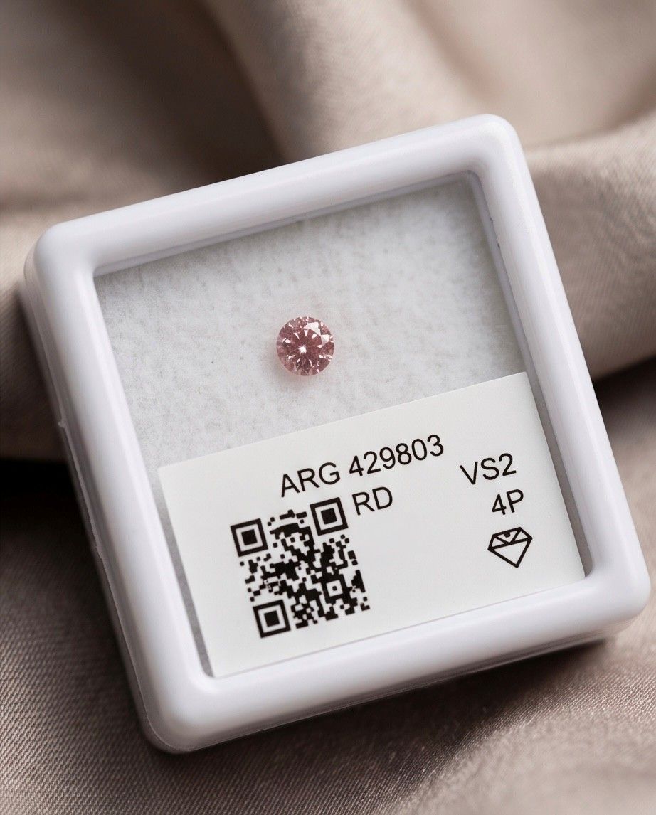 CERTIFIED ARGYLE Round Diamond 0.10ct 4P VS2