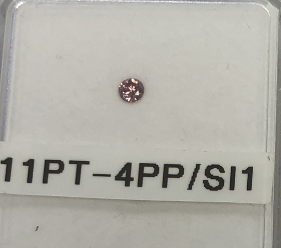 CERTIFIED ARGYLE Round Diamond 0.11ct 4PP SI1