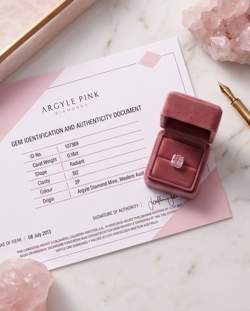 CERTIFIED ARGYLE Radiant Diamond 0.16ct 2P SI2