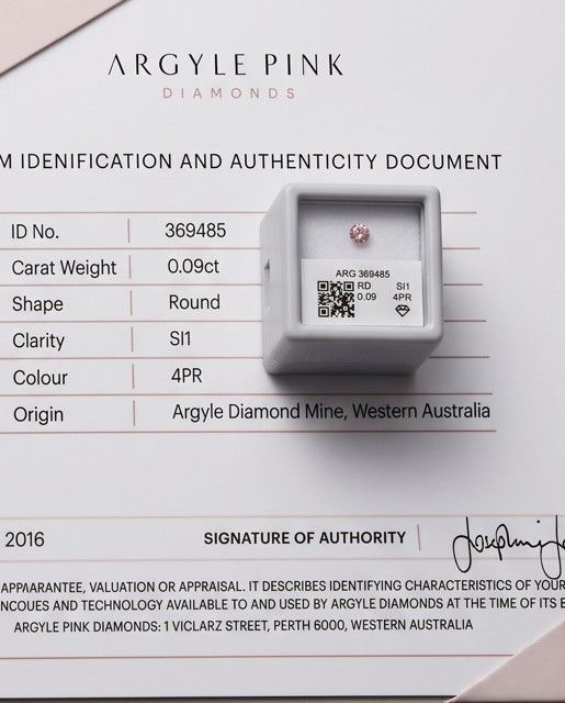 CERTIFIED ARGYLE Round Diamond 0.09ct 4PR SI1 Argyle: 369485