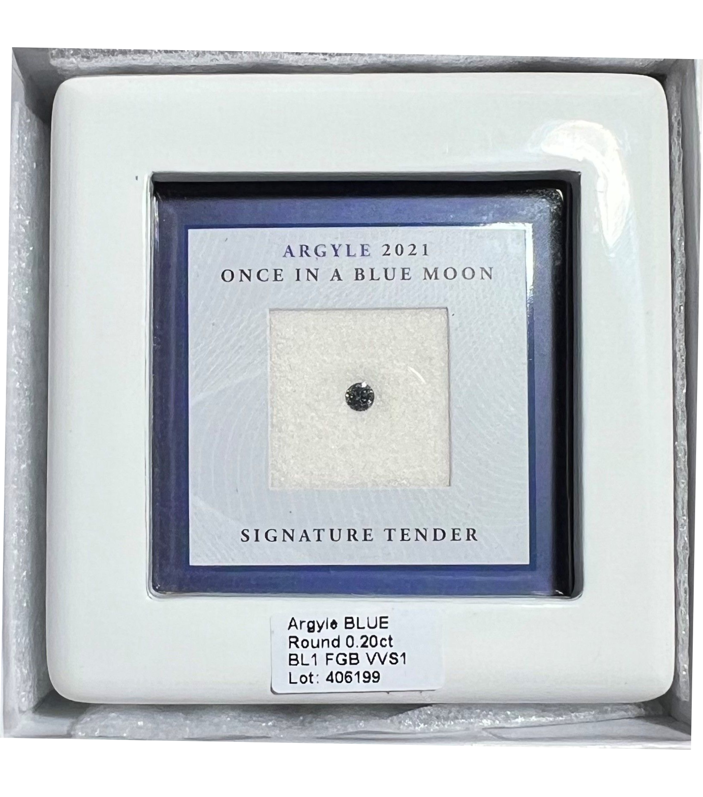 CERTIFIED ARGYLE Round Diamond 0.20ct BL1 VVS1 Blue Moon Tender Lot: 26