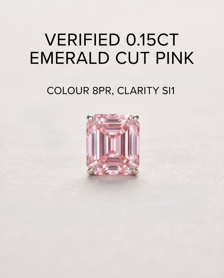 CERTIFIED ARGYLE  Emerald Diamond 0.15ct 8PR SI1
