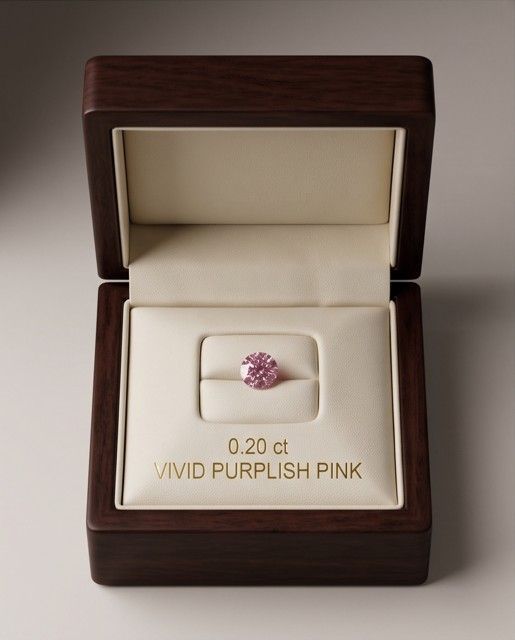 CERTIFIED ARGYLE Round Diamond 0.20ct 4PP VS2