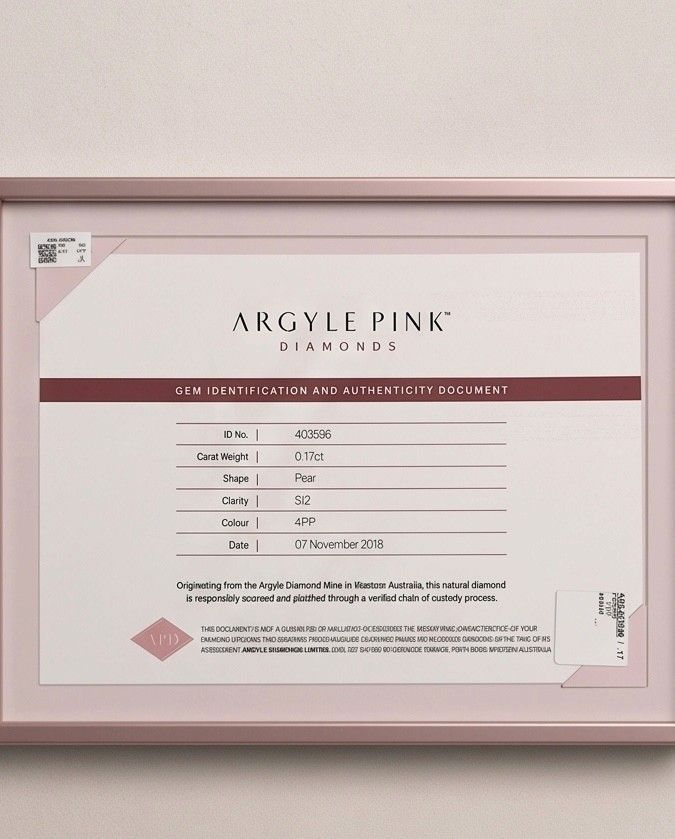 CERTIFIED ARGYLE Pear Diamond 0.17ct 4PP SI2