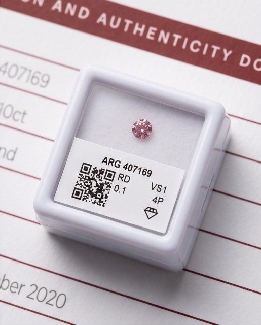 CERTIFIED ARGYLE Round Diamond 0.10ct 4P VS1 407169