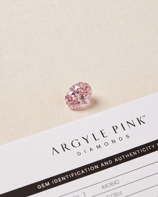 CERTIFIED ARGYLE Oval Diamond 0.08ct 5P SIAV 440642