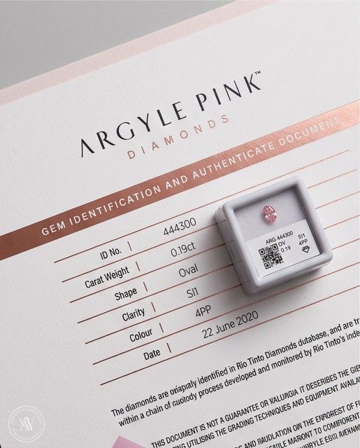 CERTIFIED ARGYLE Oval Diamond 0.19ct 4PP SI1