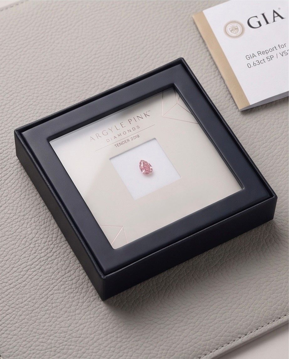 CERTIFIED ARGYLE Pear Diamond 0.63ct 5P VS2
