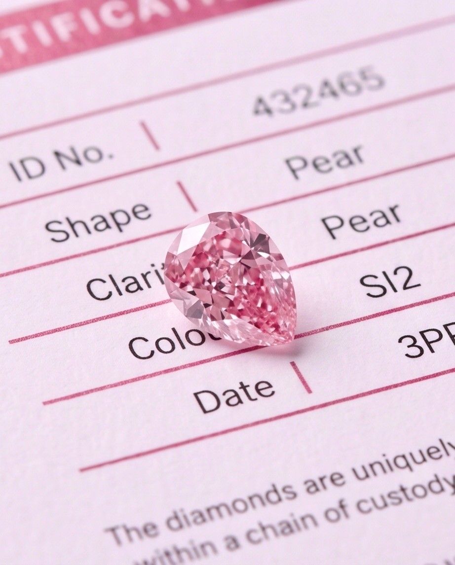 CERTIFIED ARGYLE Pear Diamond 0.15ct 3PP SI2