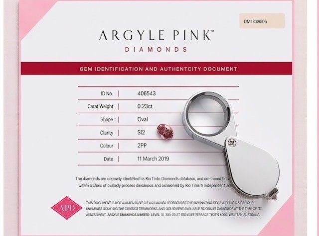 CERTIFIED ARGYLE DIAMOND Oval Diamond 0.23ct 2PP SI2
