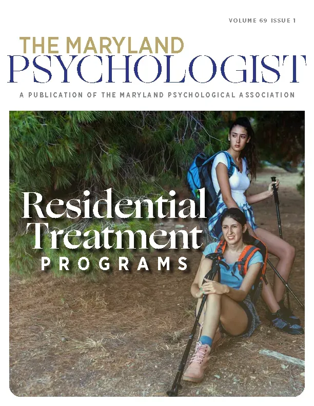 Magazine cover with two people seated in a wooded setting, titled “Residential Treatment Programs.”