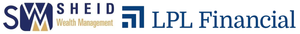 The logo for sw shield wealth management is blue and gold.