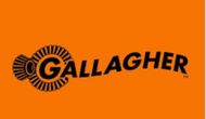 A gallagher logo on an orange background