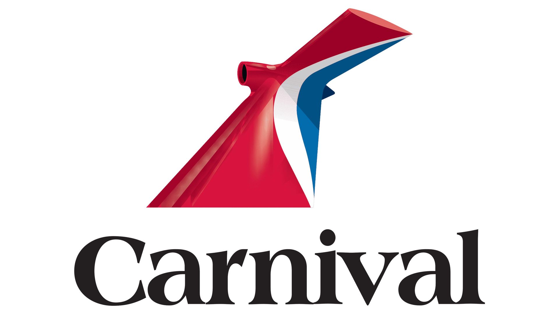 Carnival logo with a red, white, and blue ship funnel icon above the word “Carnival”