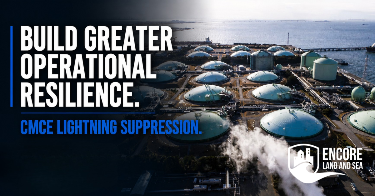 Liquified natural gas facility near the ocean