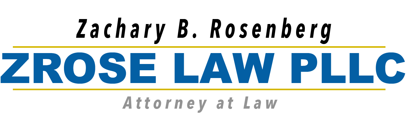A logo for a law firm called zrose law pllc