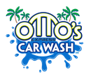 Otto's Express Car Wash logo with blue text, palm trees, and water splash. Proudly serving the Florida Panhandle.