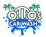 Otto's Express Car Wash logo with blue text, palm trees, and water splash. Proudly serving the Florida Panhandle.