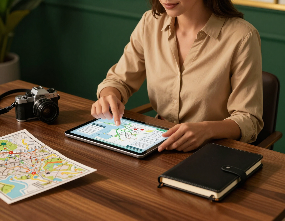 Asesor de viajes diseñando un itinerario personalizado