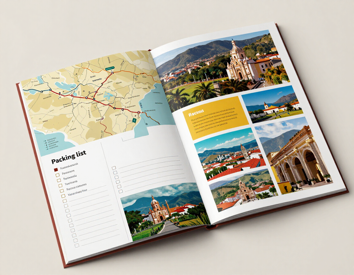 Guía descargable de viaje con rutas, lista de equipaje y notas