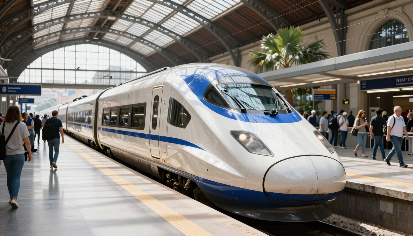 Tren de alta velocidad en la estación de Atocha