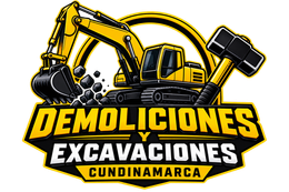 Yellow excavator logo with bold text “DEMOLICIONES EXCAVACIONES CUNDINAMARCA”