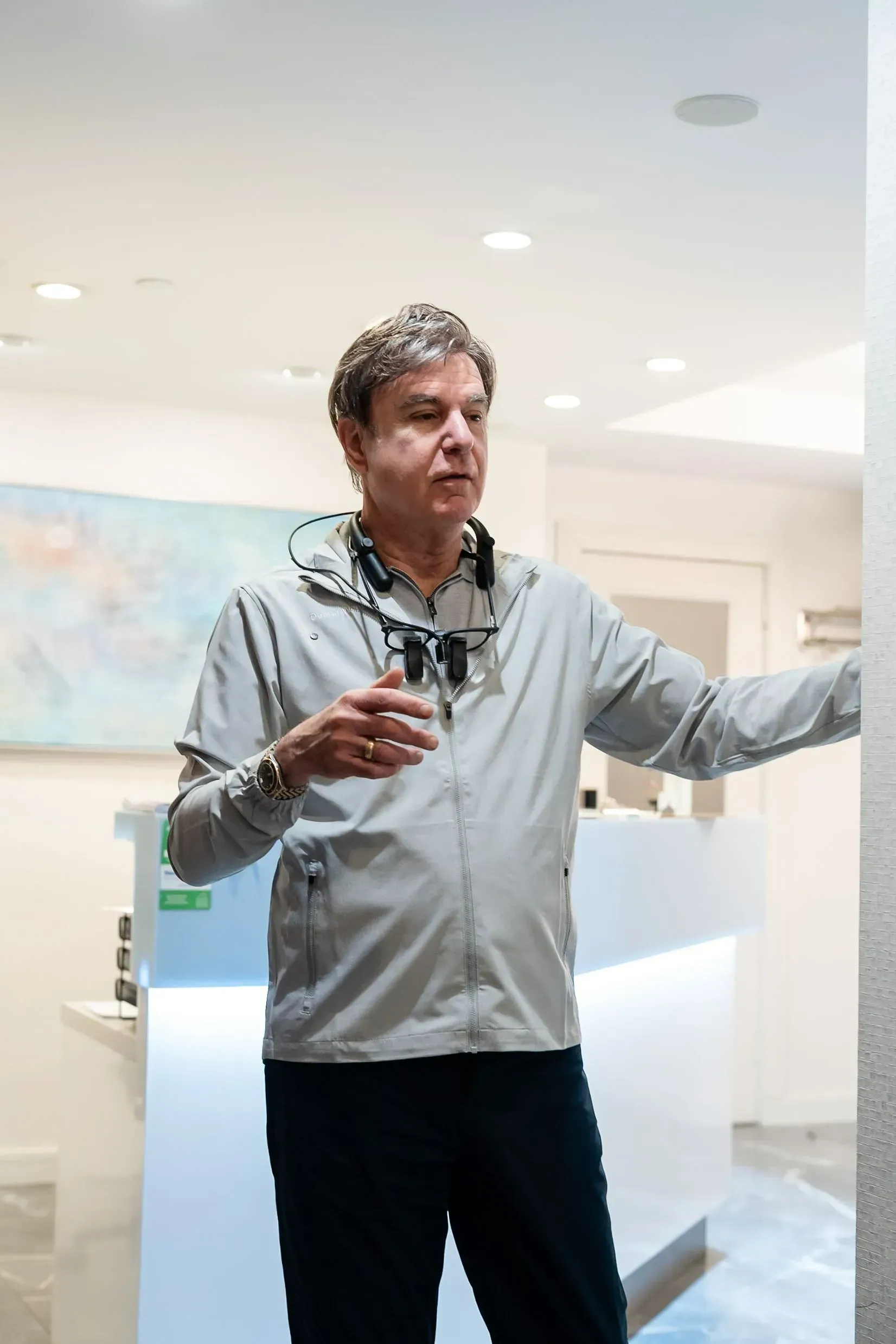 Dr. Daniel Wank explaining a treatment plan in the office