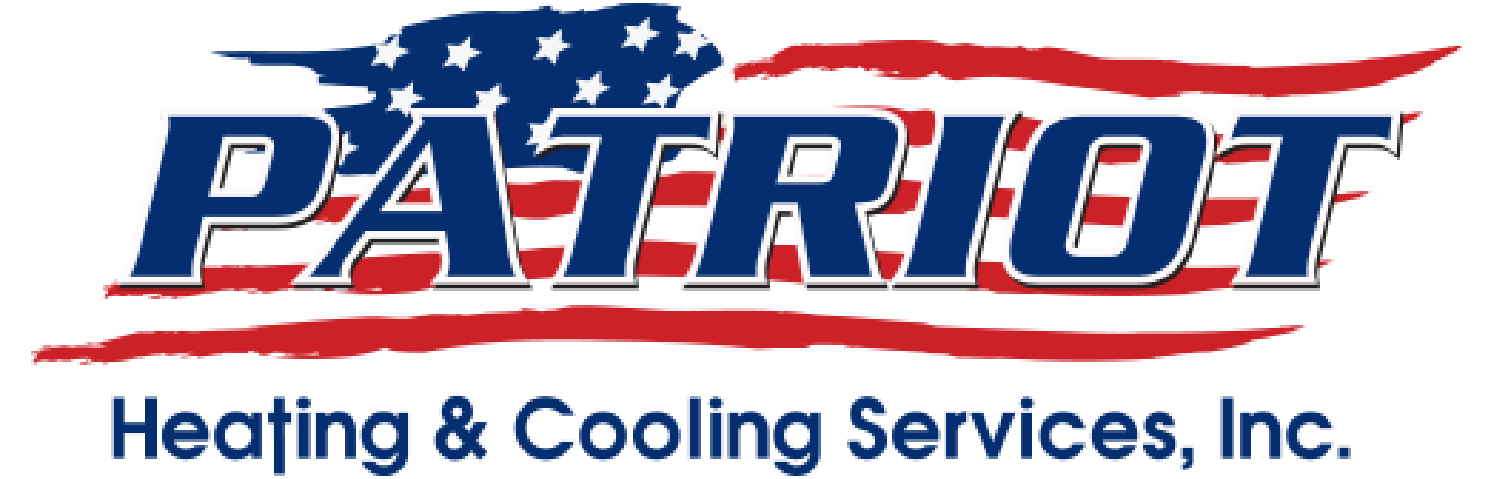 PATRIOT Heating & Cooling Services, Inc. logo in red, white, and blue with star accents