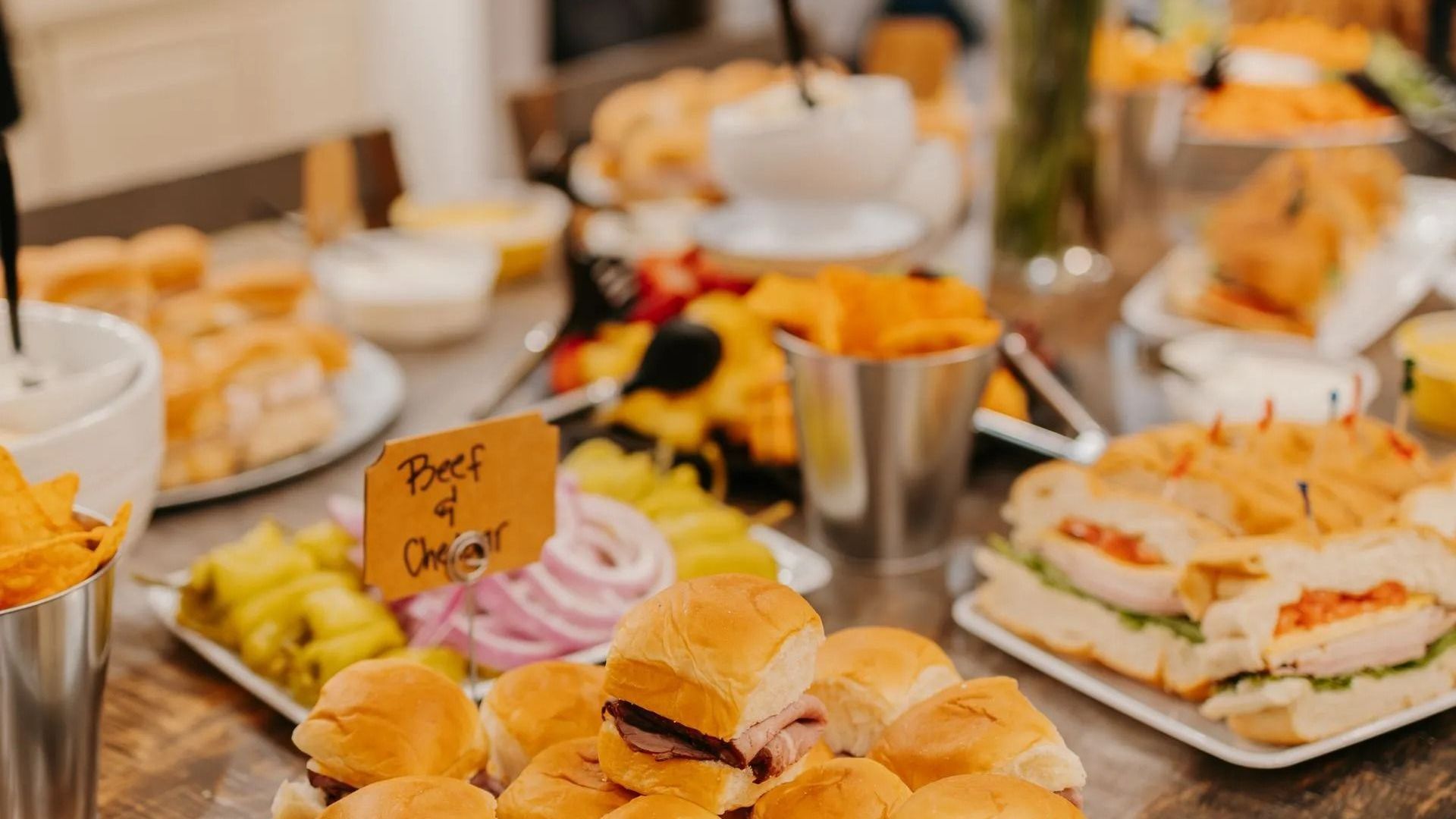 There are many different types of food on the table.
