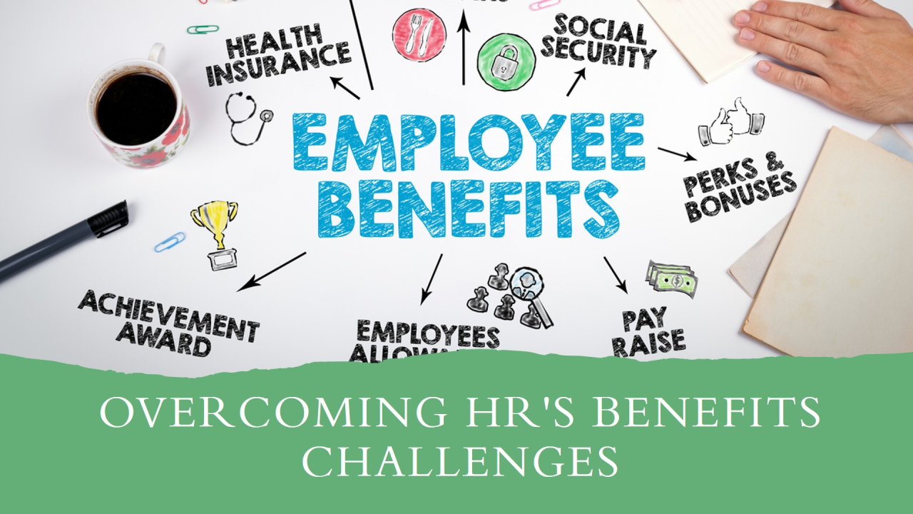 A person is writing on a piece of paper that says employee benefits