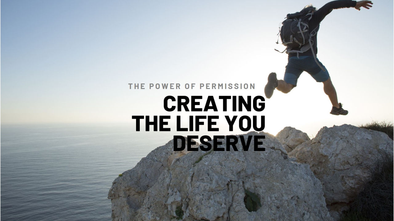A man jumping off a rock with the words