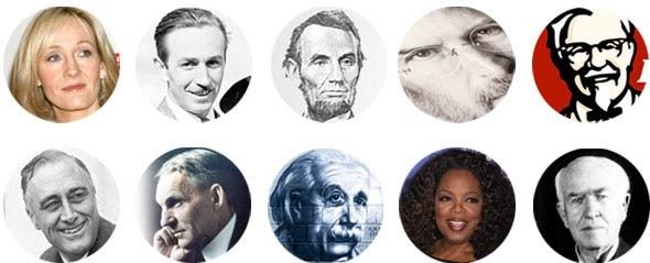 A collage of famous people including abraham lincoln and kfc