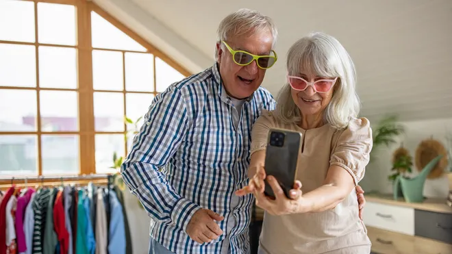 Senior Couple taking selfie