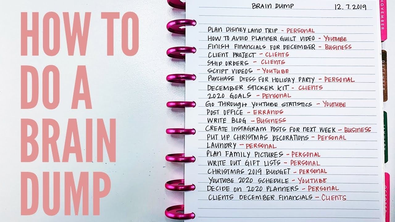 How to do a brain dump