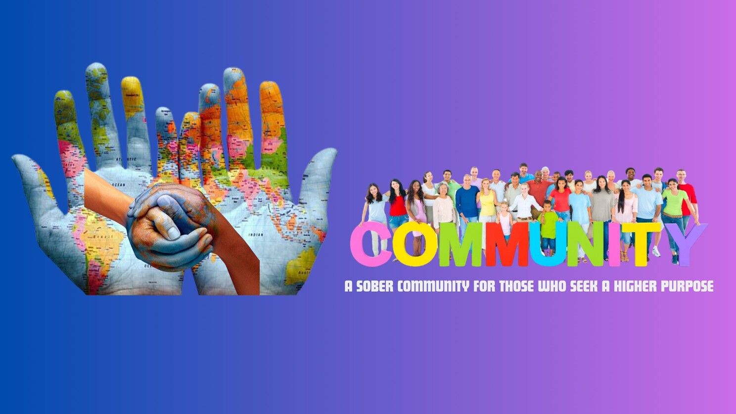 A group of people standing next to each other with their hands painted in different colors.