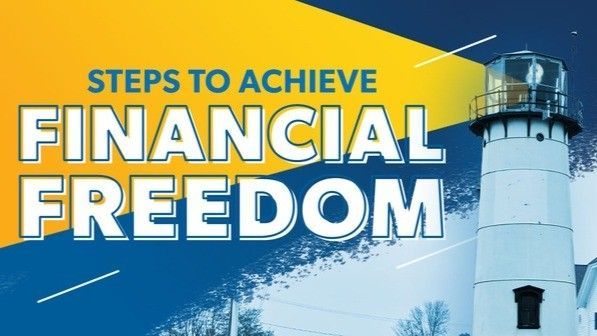 Blue and yellow graphic with text