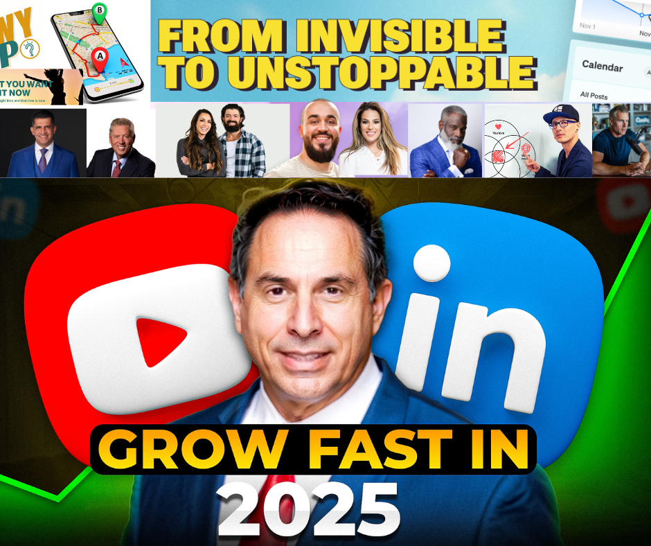 Man with YouTube/LinkedIn logos, title