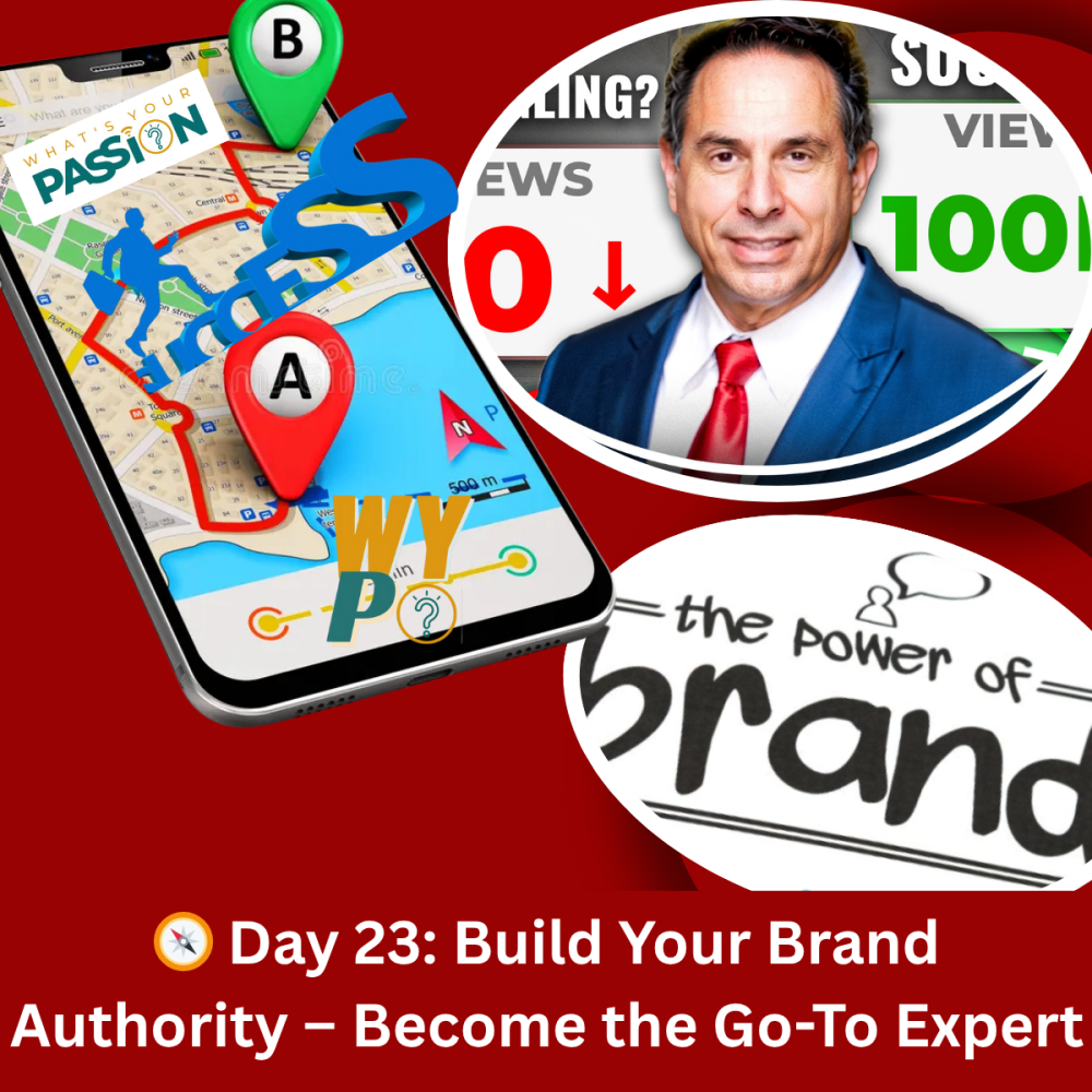 Graphic promoting brand authority with a phone, map, expert portrait, and text