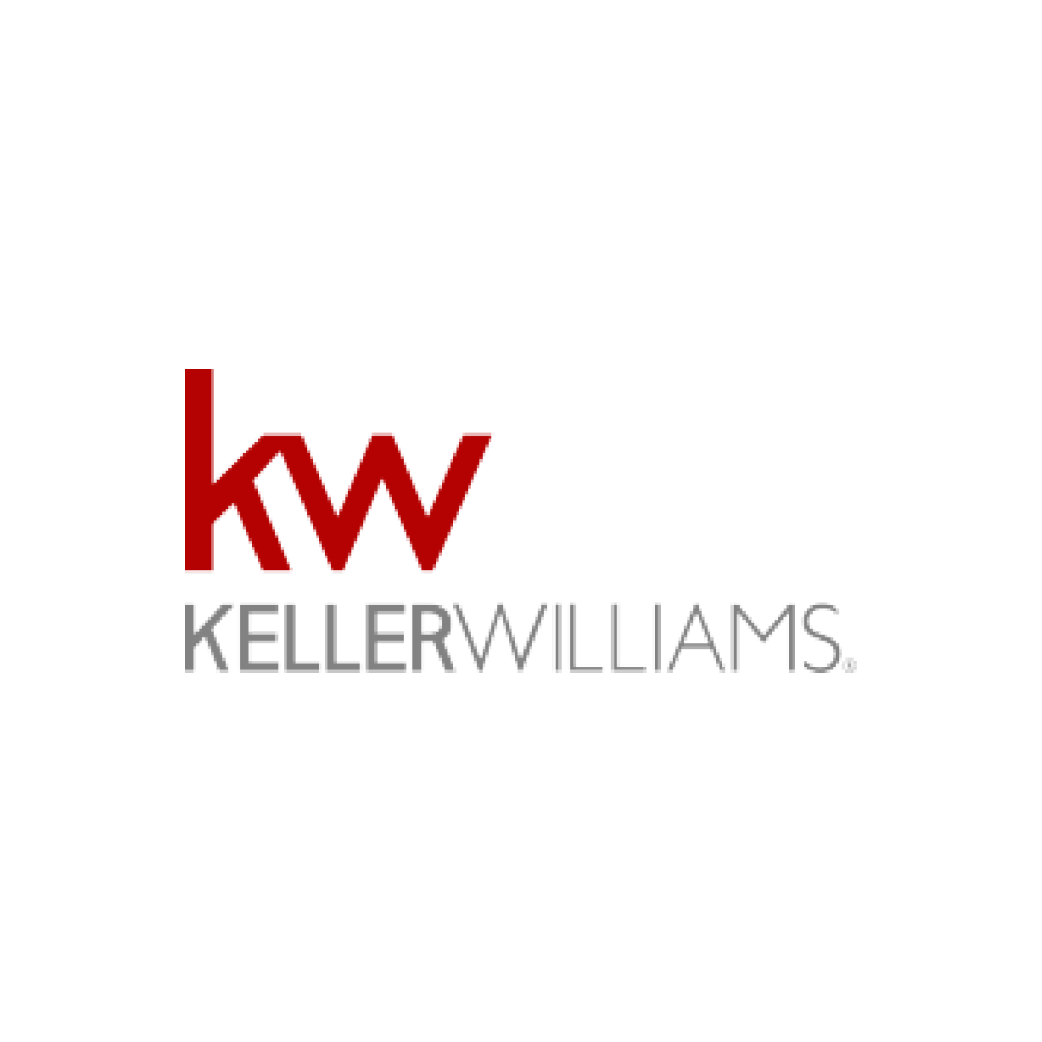 The kw keller williams logo is red and white on a white background.